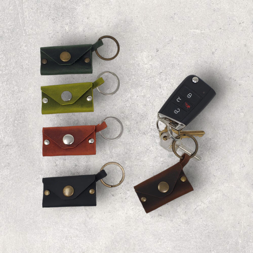 Leather Key Chain Coin Holder, Wedding Ring, AirTag Holder &More for Men & Women